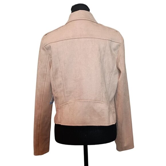 BB Dakota Steve Madden Women Faux Suede Moto Jacket Fashion Staple SZ Large NWT - Picture 3 of 12